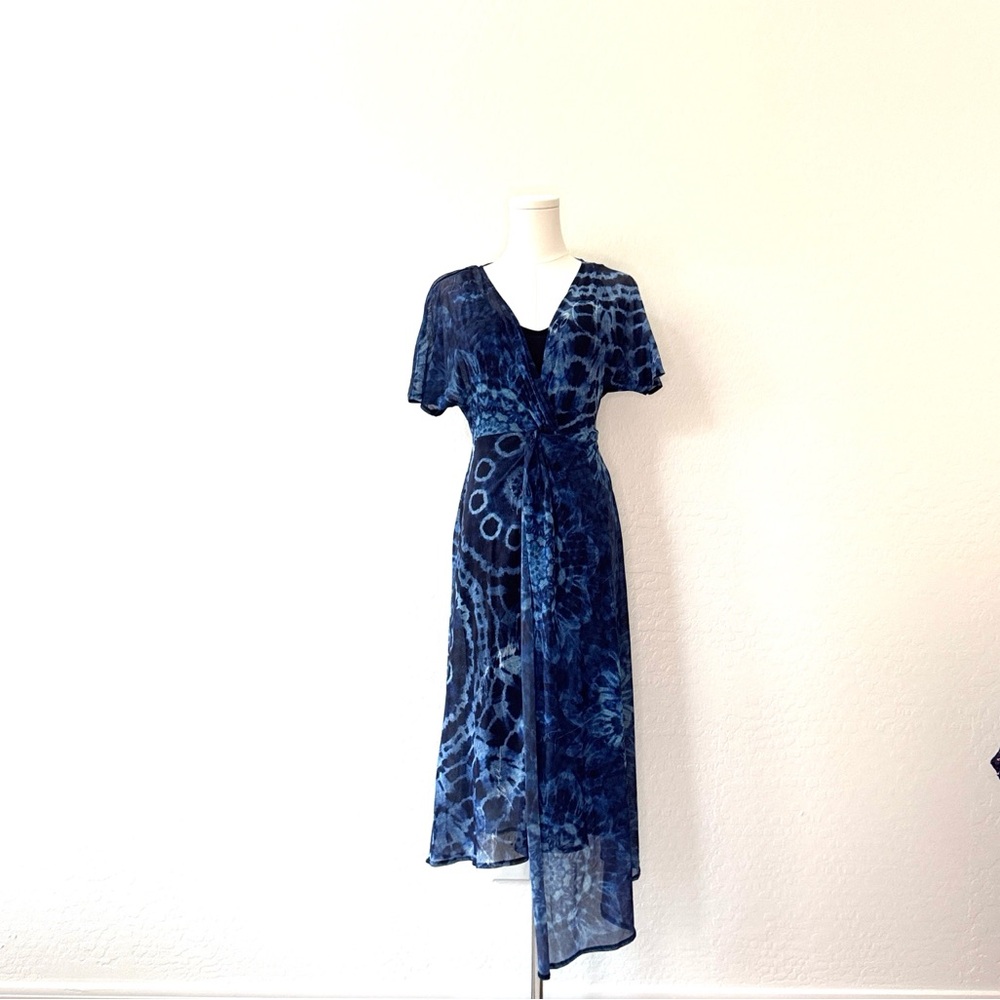 Desigual Navy Tie-Dye Midi Dress